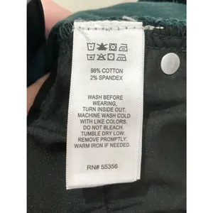 Jones New York Green Velvet Pants Straight Leg Jean Style Size 12 JNY thumbnail 4