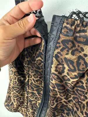 Popilush Shapewear Sculpting Leopard Mesh Detachable Strap Corset Top Sz M thumbnail 5