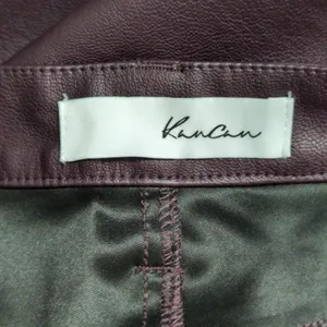 NWT KanCan Yoko Mid Rise Faux Leather Bootcut Pants Burgundy Flare Pants 9/28 thumbnail 6