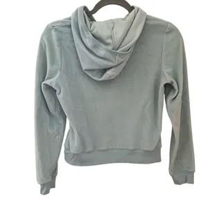 Self Esteem Vintage y2k Baby Blue Velour Zip Up Hoodie, M thumbnail 2