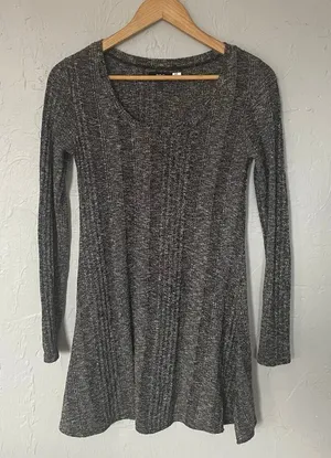 Urban Outfitters Grey Sweater Dress Minimalist Business Casual‎ Winter Date S thumbnail 1
