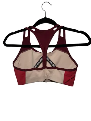 Nike Women's Dri-FIT Sports Bra - Pink Burgundy Racerback Swoosh thumbnail 3