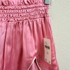 Anthropologie Pink Rose‎ Satin Smocked Waist Shortie Shorts Size XXS NWT thumbnail 13