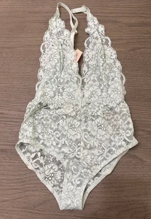 Comin' In HAHt Lace Bodysuit, Something Blue, XS, NWT thumbnail 1