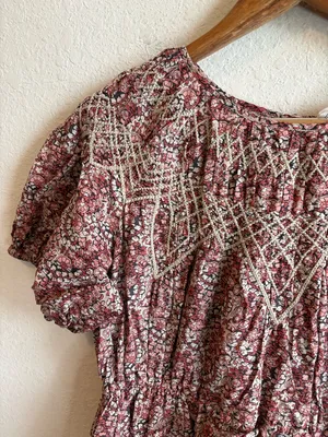 ba&sh Pink Beige Iris Short Floral Dress Size 0 thumbnail 4