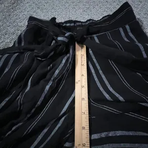 Japna‎ Wide Leg Pants Women Small Black Striped Split Leg Palazzo Harem Pants thumbnail 6