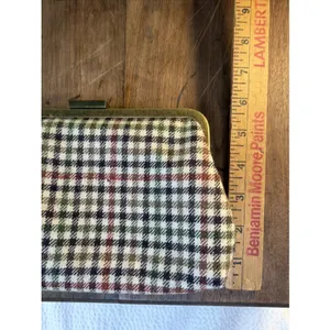 J.Crew Women's Wool Plaid KISS Lock Frame Clutch Purse NWOT thumbnail 7