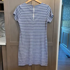 Sail to Sable Striped Casual Dress in Blue and White thumbnail 3