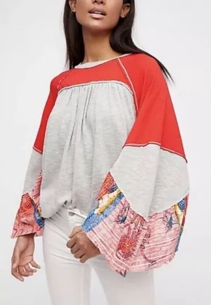 Free people Friday fever patchwork blouse thumbnail 1