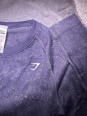 Gymshark Purple Adapt Fleck Seamless Long Sleeve Crop Top thumbnail 3