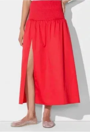 🌺New Wild Fable Red Drop Waist Maxi Skirt Size X-Small🌺 thumbnail 1