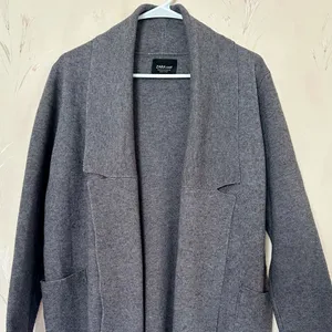 Long Knit Coat with Draped Neck thumbnail 2