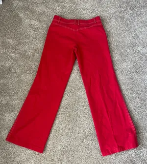 BCBGMAXAZRIA Vintage Red Flare Leg pants thumbnail 1