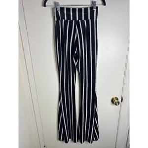 Turquoise Haven Black & White Striped Bell Bottom Flare Pants Boho Western XS thumbnail 7