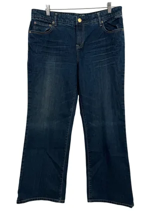 American Eagle Women 14 Short Dark Wash Bootcut Jeans Stretch Denim Blue Pants‎ thumbnail 1