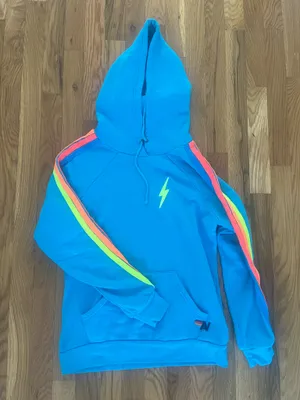 RARE Aviator Nation Bolt Stitch 5 Stripe Hoodie thumbnail 1