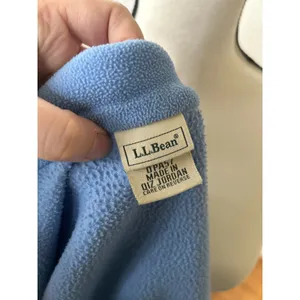 Vintage L.L. Bean Blue Nordic Edelweiss Printed Zippered Fleece thumbnail 5
