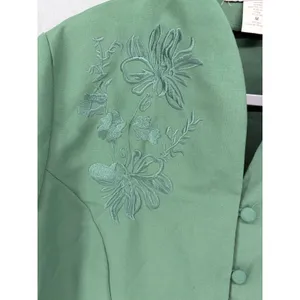 Alfred Dunner Adrian Delafield Womens Pant Set Sage Green Embroidered 2 Piece M thumbnail 10