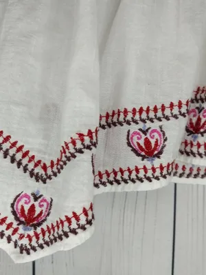 American Eagle Handkerchief Hem Smocked Babydoll Boho Peasant Tube Top thumbnail 5