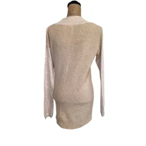 Anthropologie Moth Two Tone Cream Wool Alpaca Blend Sweater‎ V-Neck Size Small thumbnail 5