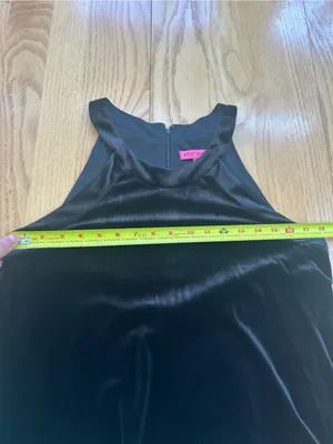 Betsey Johnson Black Velvet Halter Swing Dress Womens Size 10 Cocktail Party LBD thumbnail 6