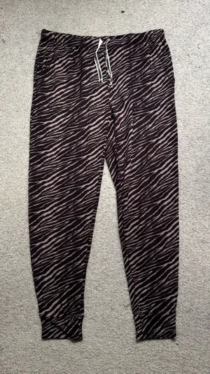 Nine West Sleepwear Purple Zebra Print Soft Joggers thumbnail 1