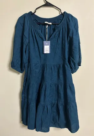 Universal Threads Mini Dress Tiered Puff Sleeve Knee Length Size Small Babydoll thumbnail 1
