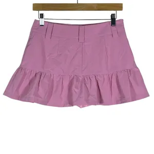 NWT Cider Ruffle Hem Solid Skort Pink Barbiecore Preppy Flounce Mini Size S thumbnail 5