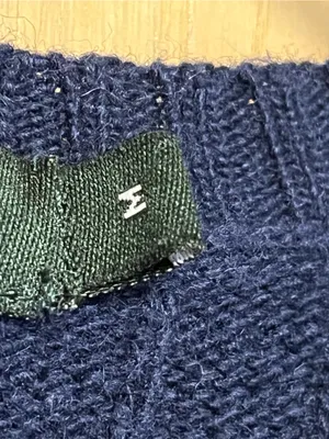 VTG J.Crew Cable Knit Blue Sweater Fisherman core wool blend preppy academia thumbnail 4