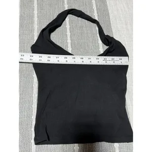 Zara Womens‎ Small Black Ribbed Halter Neck Crop Top Sleeveless Stretch Tank thumbnail 3