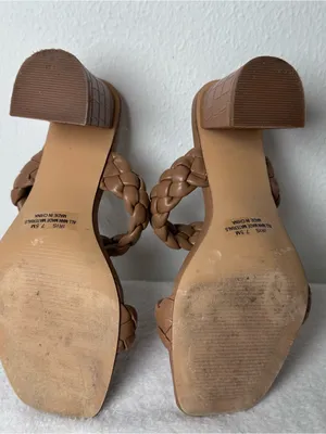 Sincerly Jules Braided Brown Block Heel Mule Slides in Size 7.5 thumbnail 8