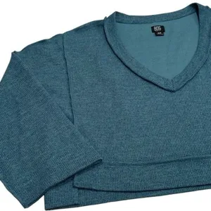 BDG Urban Outfitters Teal Knit Three Quarter‎ Sleeve Oversize Croptop Coastal S thumbnail 3
