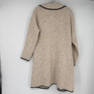 Petal + Pup Cardigan‎ Womens S/M Beige Wool Blend Long Open Front Coat Pockets thumbnail 2