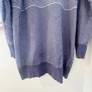 Anthropologie Daily Practice Knit Tunic‎ Dress Blue Stripe, Cotton, XL thumbnail 6