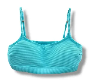 Aeropostale Ribbed‎ Bralette Top Women’s Size Medium Blue Adjustable Straps thumbnail 1