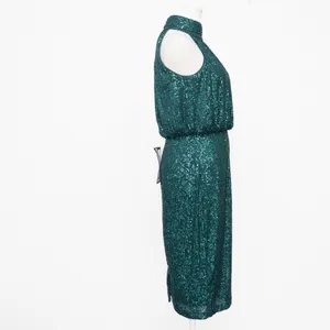 Eliza J Sequin Emerald Mock Neck Cocktail Dress‎ thumbnail 5