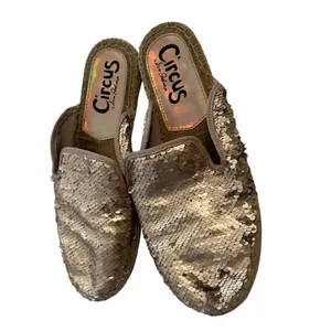 Sam Edelman Circus‎ Women's Size 7.5 M Sequin Rose Gold Kerry Espadrille Mules thumbnail 4