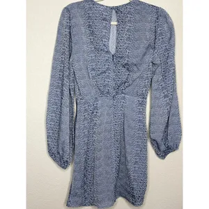 Finders Keepers Animal Print Ruched Mini Dress Blue Gray Size S thumbnail 10