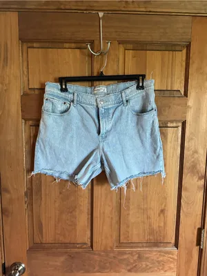 Abercrombie & Fitch Light Blue Denim Cutoff Shorts Size 34 14 low rise 90s thumbnail 2