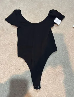 American Eagle Bodysuit Ribbed Black thumbnail 1