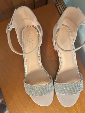 Nicolette Crystal-Embellished Block Heel Sandals - Blush thumbnail 2