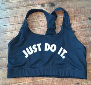 Nike Just Do It black and white M low impact sports bra thumbnail 1
