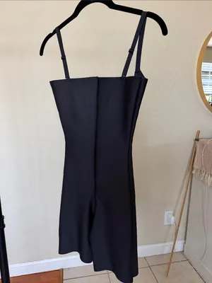 SKIMS Body Core Sculpt Open Bust Mid Thigh Bodysuit Black Onyx size L thumbnail 7