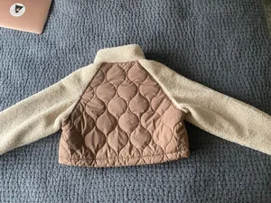 ASOS cropped fleece jacket in camel thumbnail 5