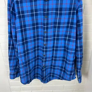 St. John’s Bay Blue Plaid Classic Fit Flannel Shirt Size M Unisex thumbnail 5