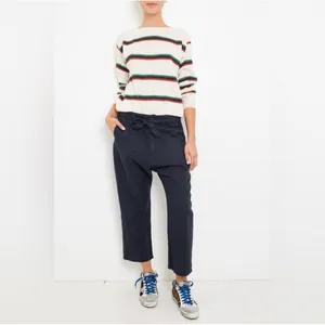 THE GREAT Convertible Cropped Trouser Pants Sz 3 Linen Cotton Utility Tie Waist thumbnail 2
