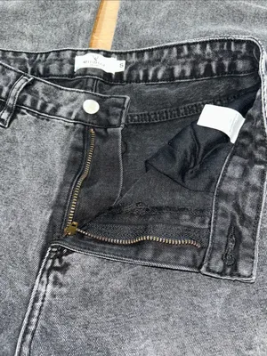 Windsor Grey Acid-Wash Wide Leg Jeans Size Small thumbnail 6