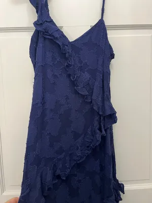 BHLDN Claudia Asymmetric Ruffle Chiffon Midi Dress - Size Medium thumbnail 6