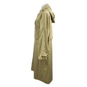 Zara Beige Long Sleeves Snap Button Hooded Long Rain Trench Coat Jacket Size XS thumbnail 2