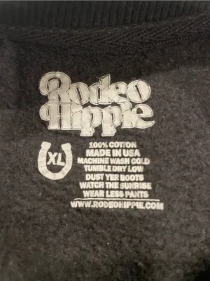 Rodeo Hippie Rodeo Racer Cropped Sweatshirt Black Size XL thumbnail 3
